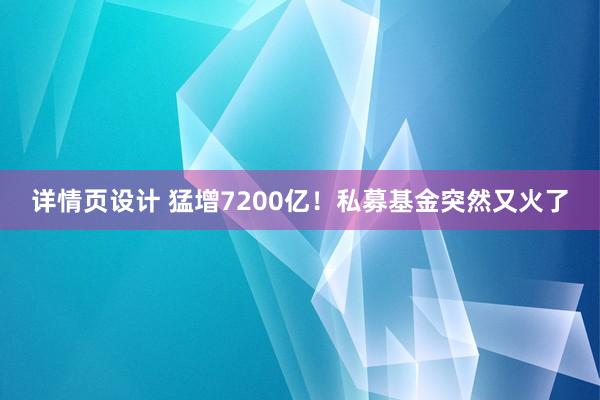 详情页设计 猛增7200亿！私募基金突然又火了