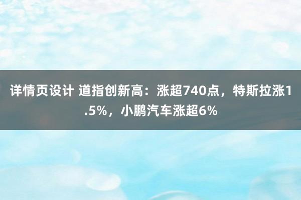 详情页设计 道指创新高：涨超740点，特斯拉涨1.5%，小鹏汽车涨超6%