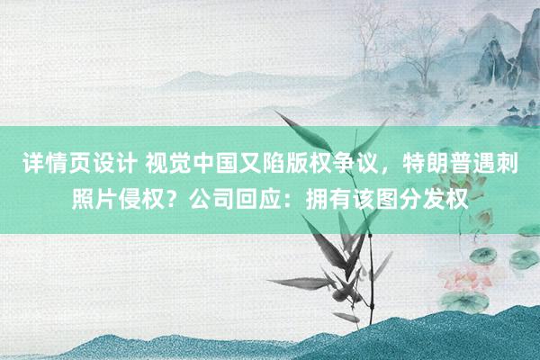 详情页设计 视觉中国又陷版权争议，特朗普遇刺照片侵权？公司回应：拥有该图分发权