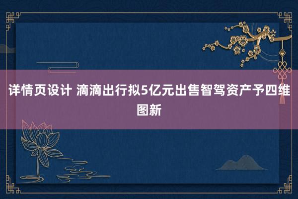 详情页设计 滴滴出行拟5亿元出售智驾资产予四维图新