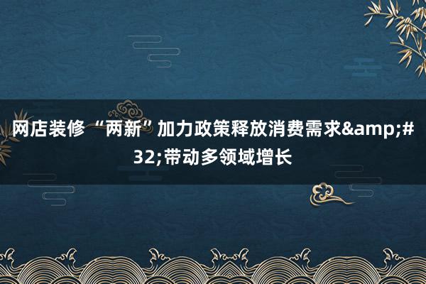 网店装修 “两新”加力政策释放消费需求&#32;带动多领域增长