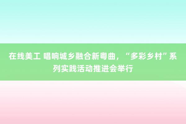 在线美工 唱响城乡融合新粤曲，“多彩乡村”系列实践活动推进会举行